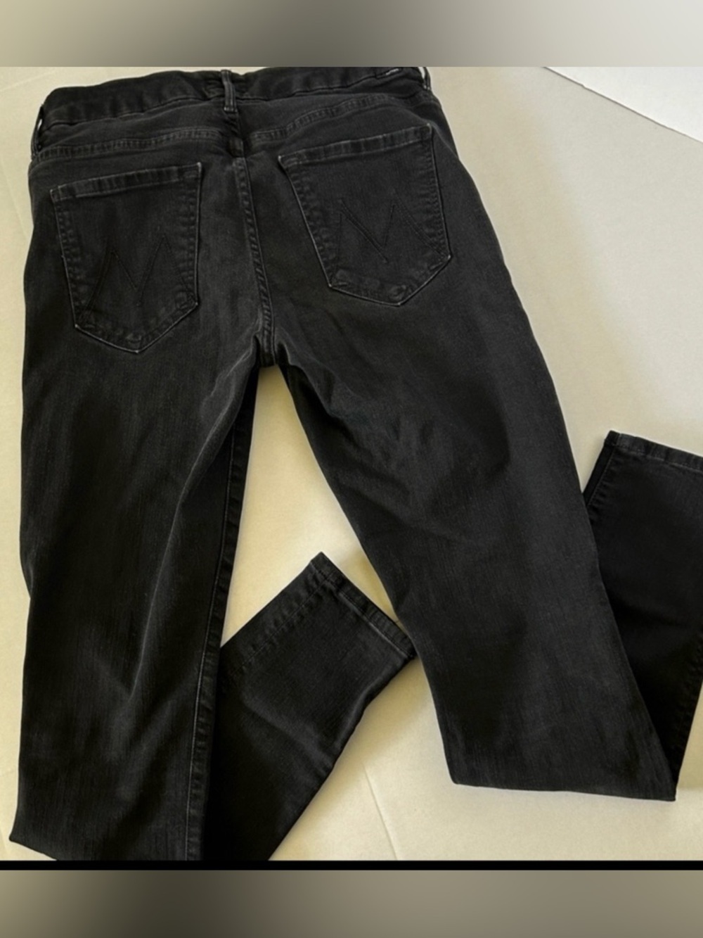 MOTHER THE PIXIE BLACK NOT GUILTY WASH BUTTON FLY SKINNY JEANS SZ 28 - Picture 5 of 13